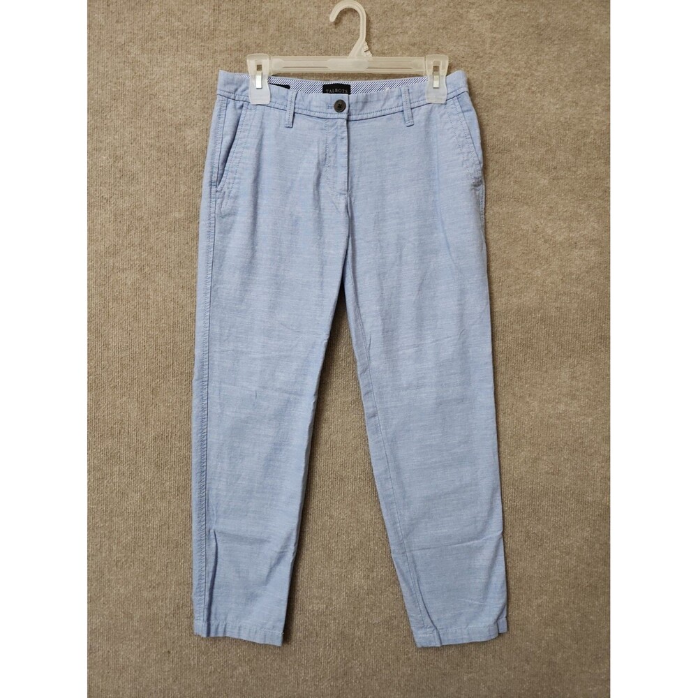 TALBOTS Relaxed Chino Pants Womens 2 Petite Blue Stretch